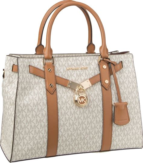 michael kors large signature mk satchel vanilla|Michael Kors satchels.